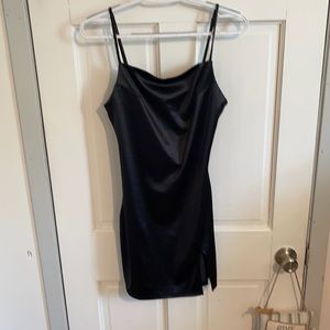 Black Mini Dress. Satin. Size medium. Never worn